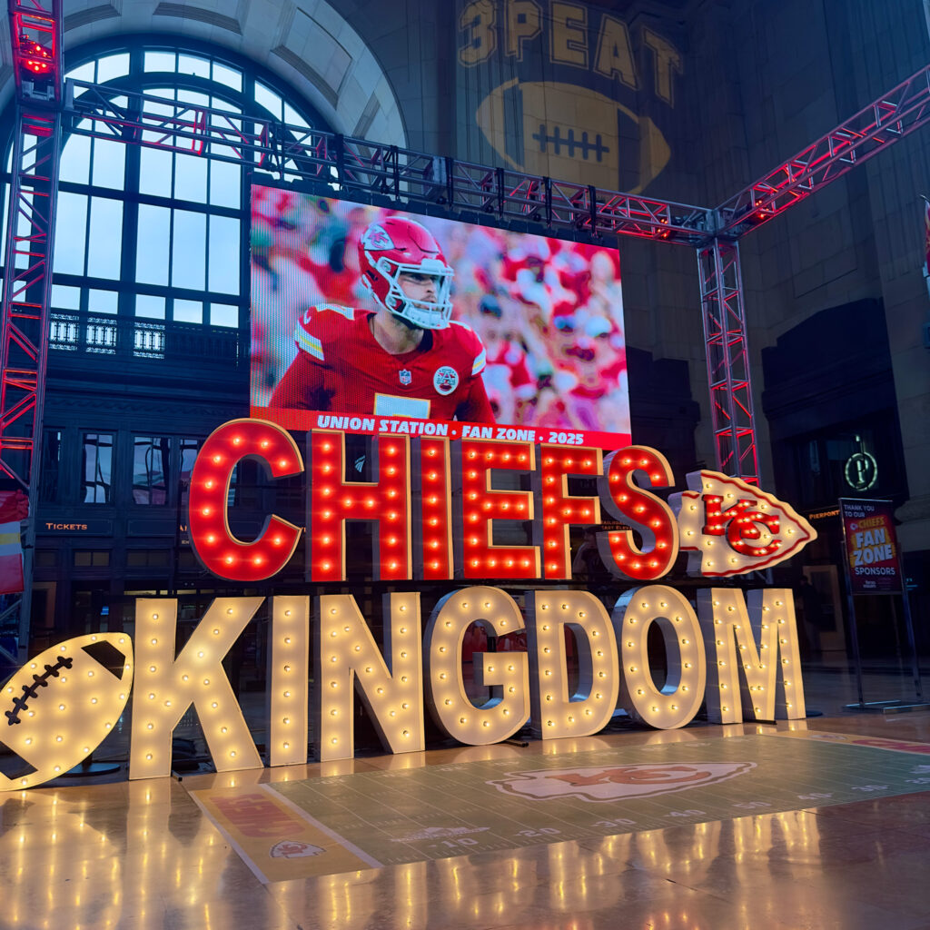 Chiefs Kingdom display at Union Station