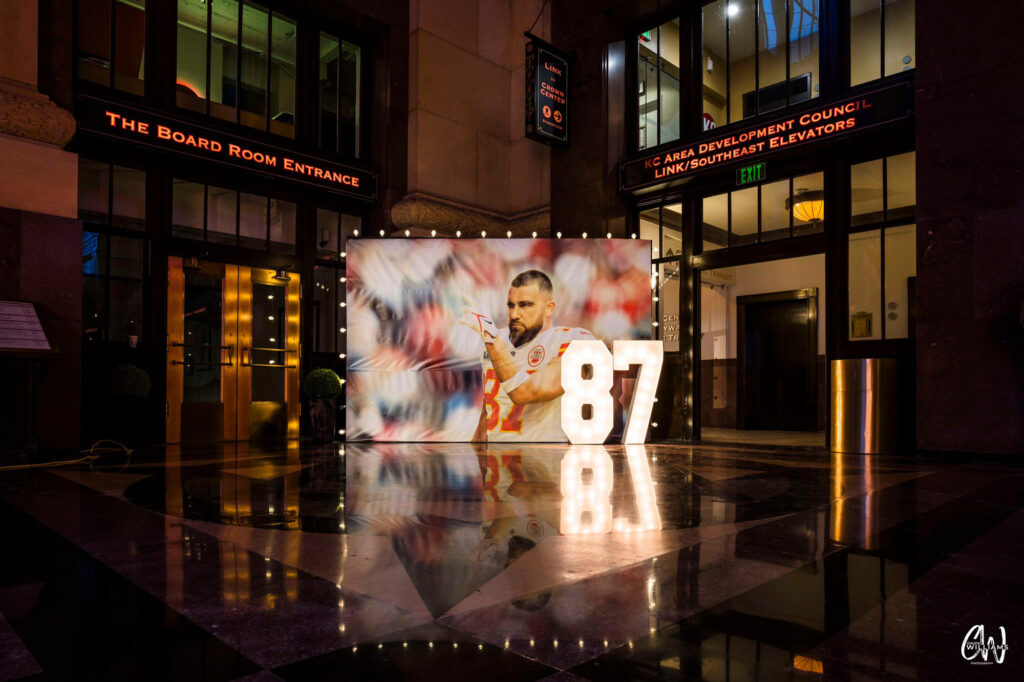 Travis Kelce 87 display at Union Station