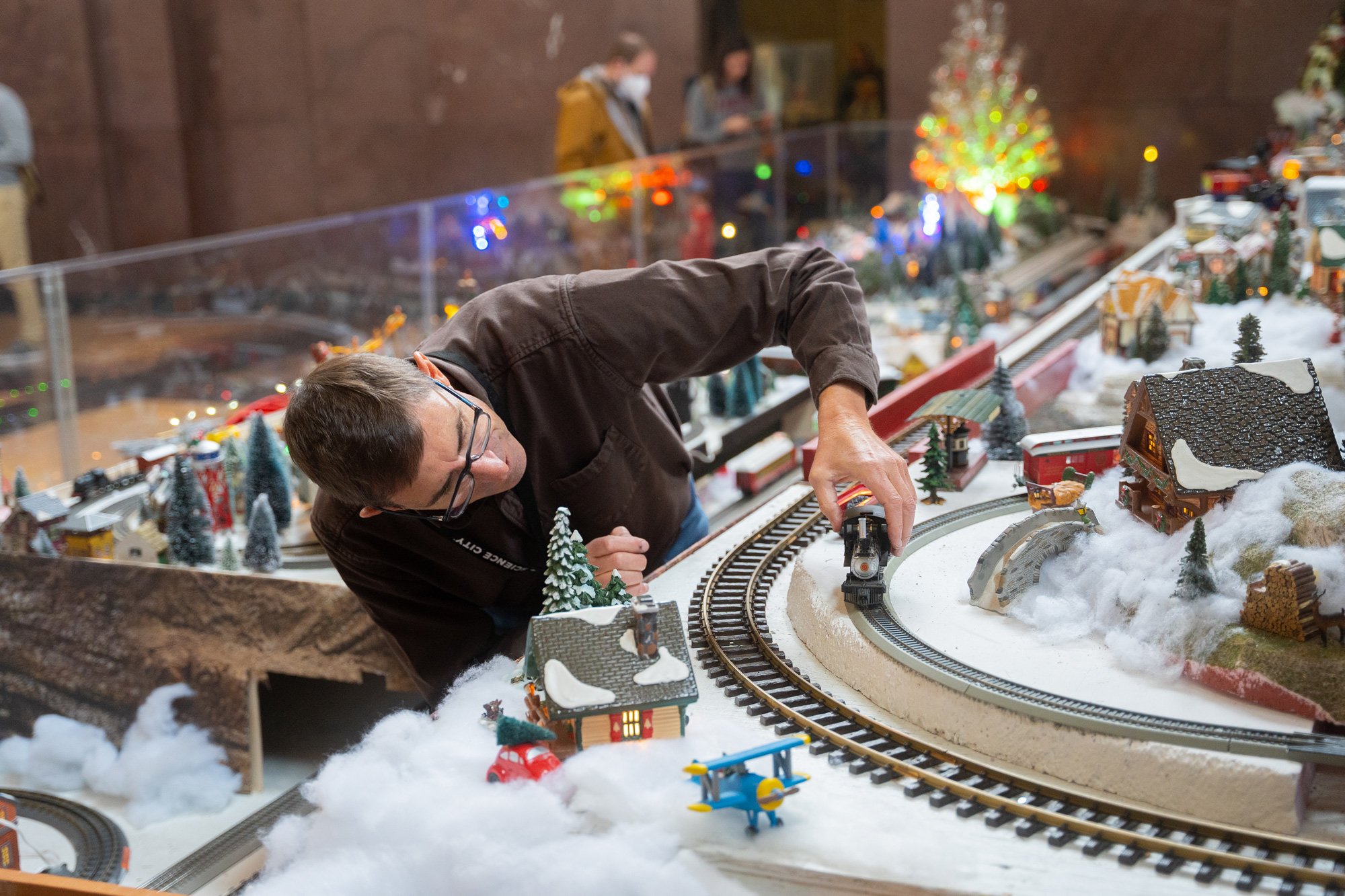 Volunteer working on our Model Train Exhibit
