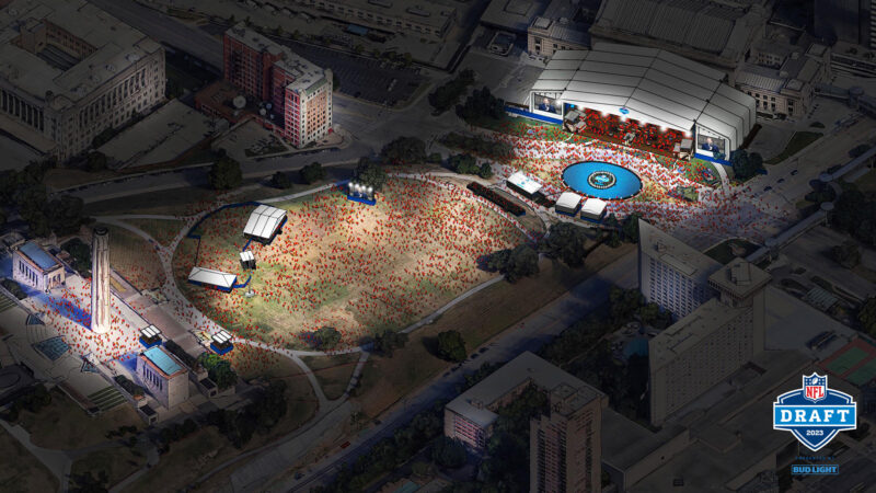 Birdseye view NFL Draft 2023 Rendering