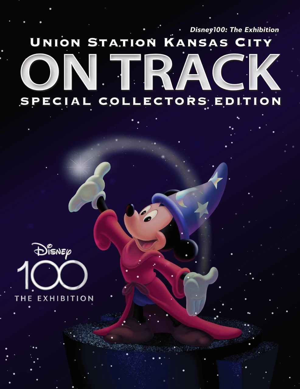 Cover of Disney100: The Exhibition Edition of On Track Magazine