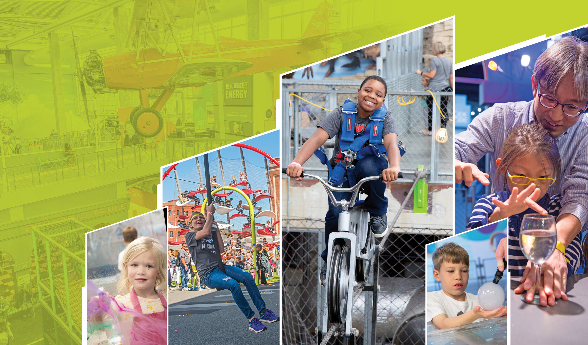 Children trying out all the activities at Science City