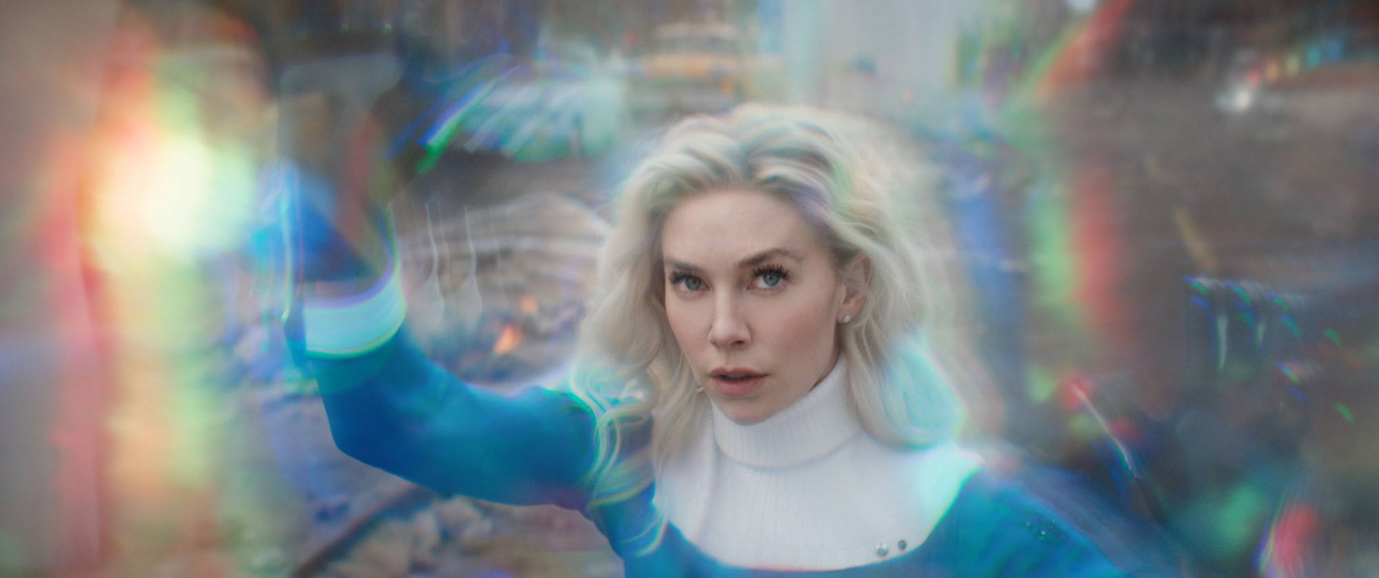 Sue Storm using her powers in The Fantastic Four: First Steps