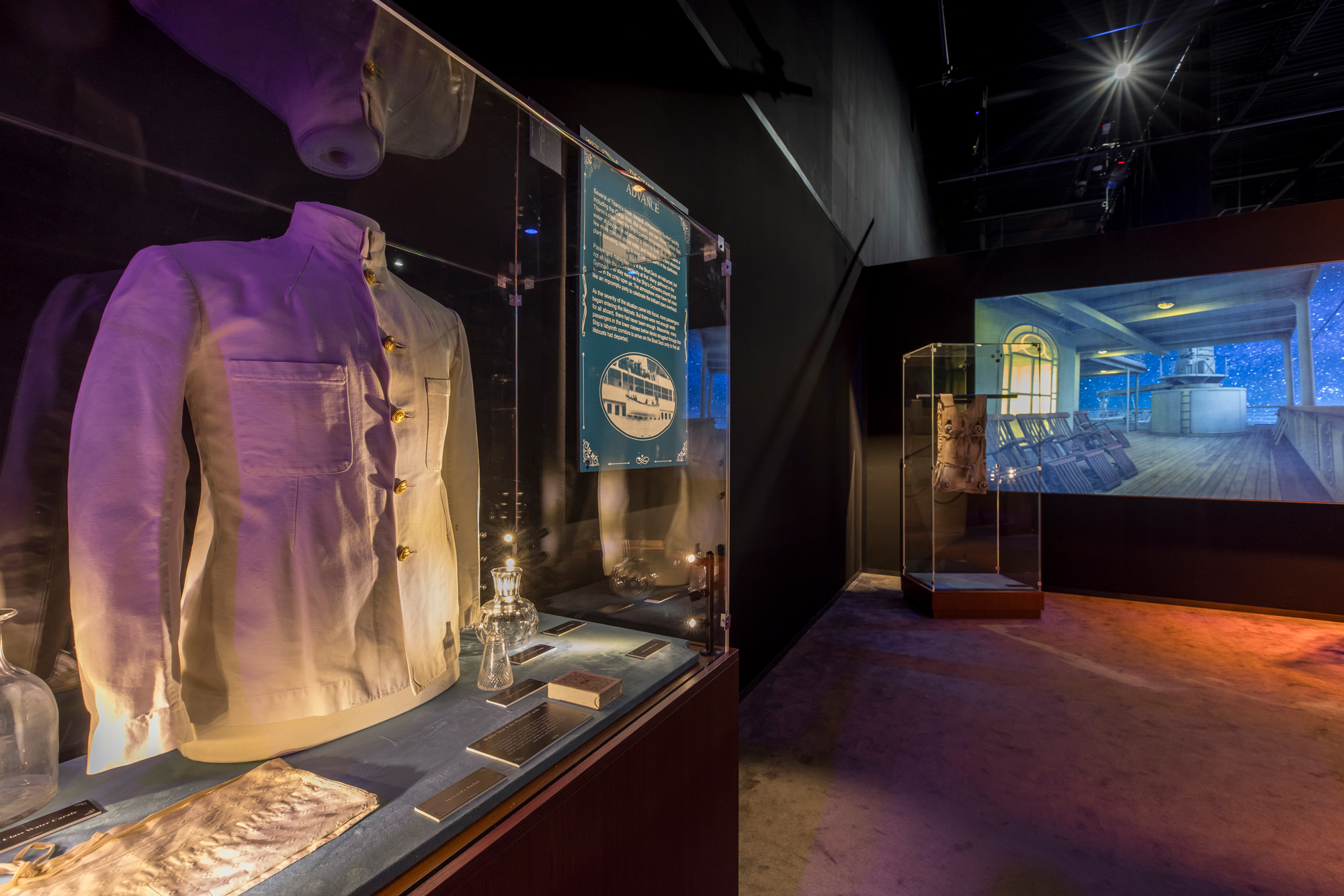 A gallery shot of the exhibit Titanic: An Immersive Voyage.