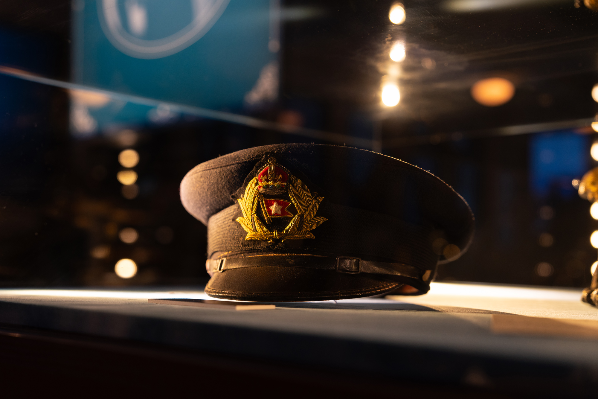 A hat worn by a crew member upon the Titanic.