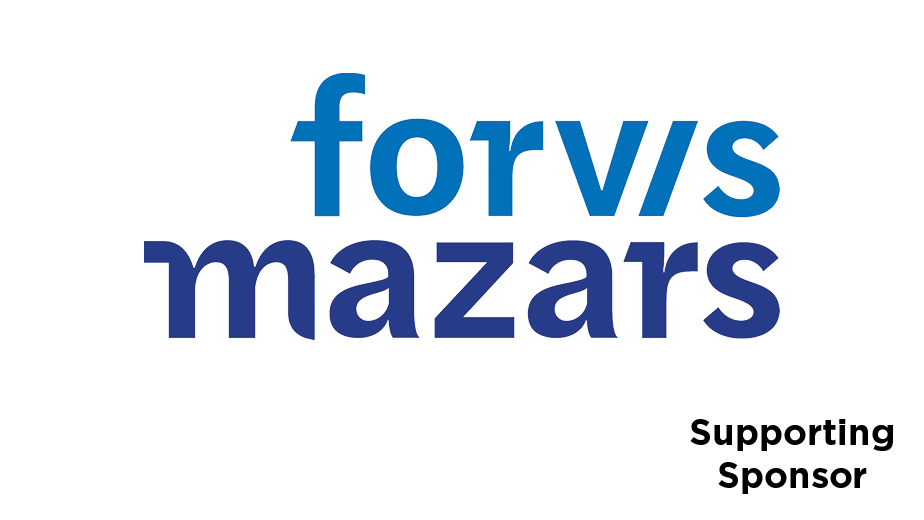 Logo for Forvis Mazars, a supporting sponsor for The Berlin Wall. A World Divided.