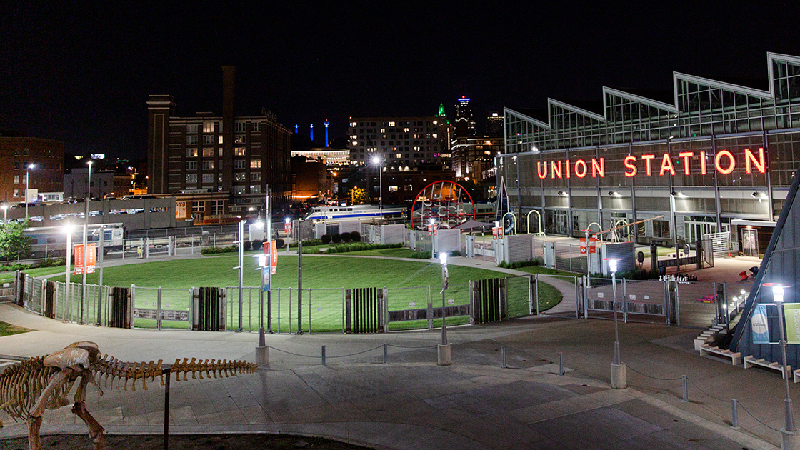Haverty Family Yards at night.