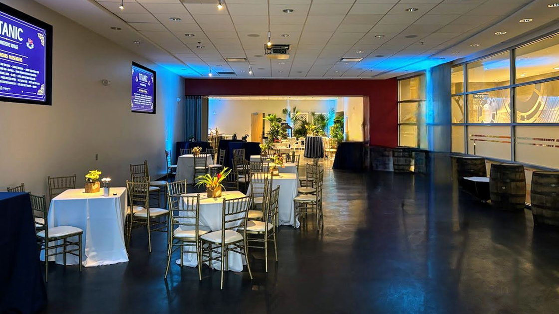 The Privitera Innovation Center set-up for the grand opening of Titanic. An Immersive Voyage.