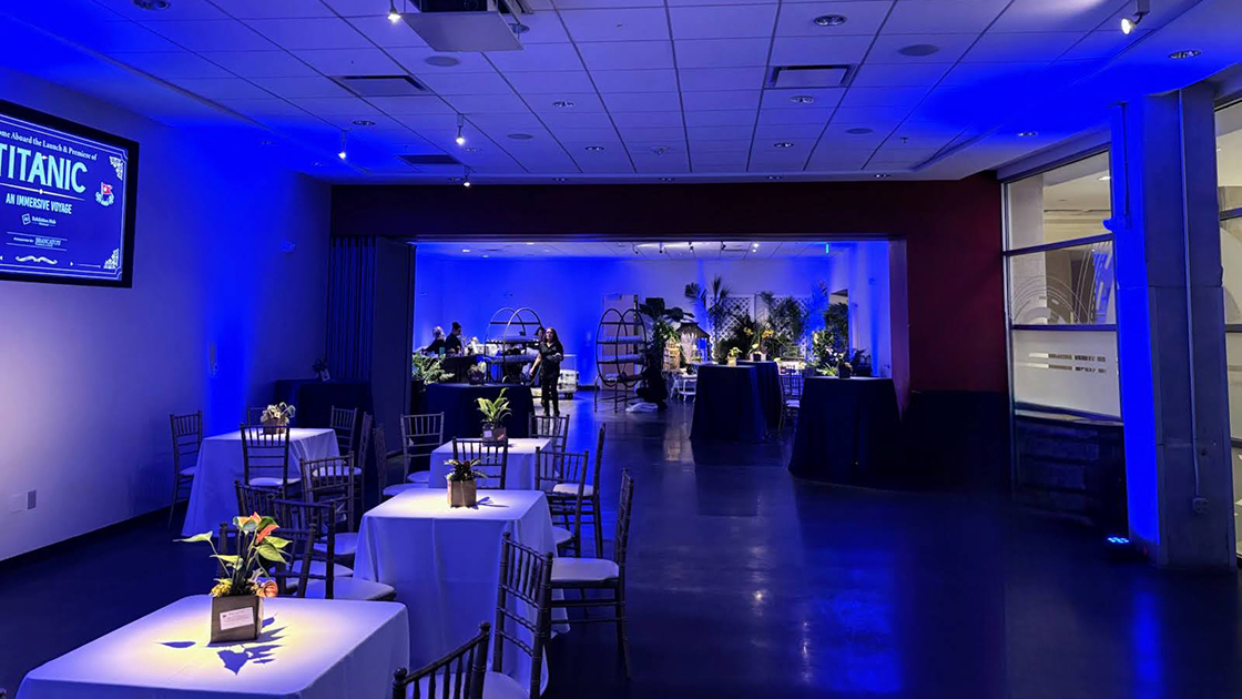 The Privitera Innovation Center set-up for the grand opening of Titanic. An Immersive Voyage.