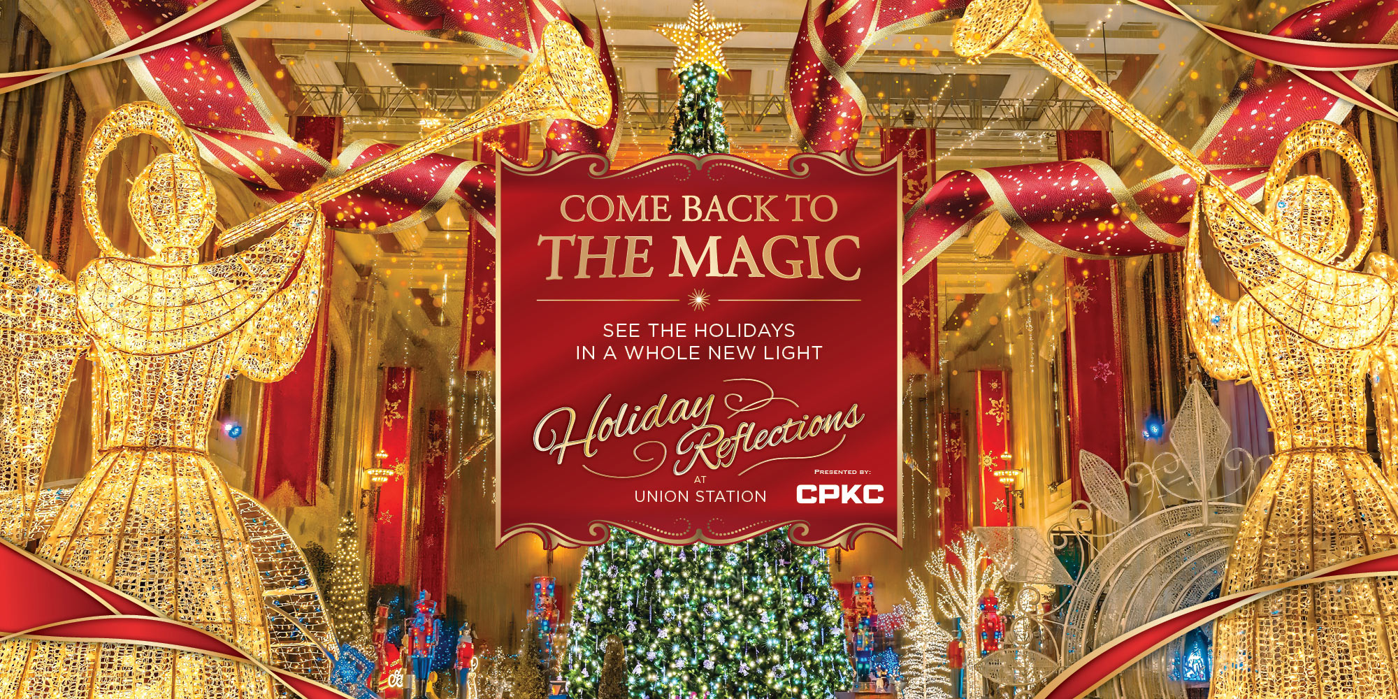 Updated Graphic for Holiday Reflections 2026 featuring the words "Come back to the Magic. See the holidays in a whole new light.